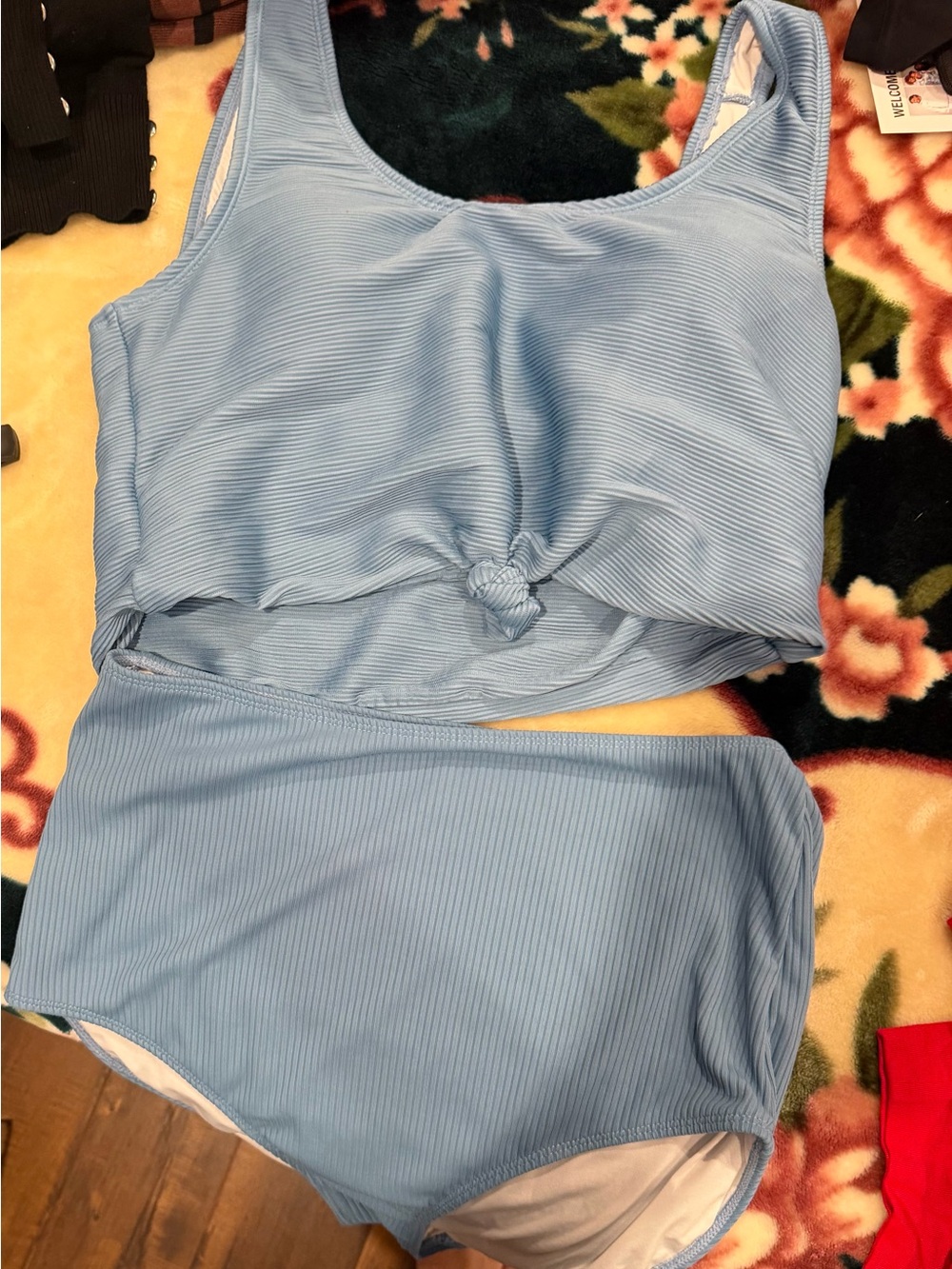 Coral Reef Swim Tankini Set - Baby Blue